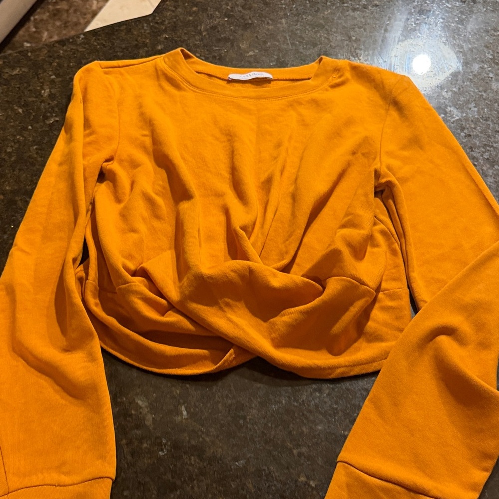 Zara Trafaluc Orange Top